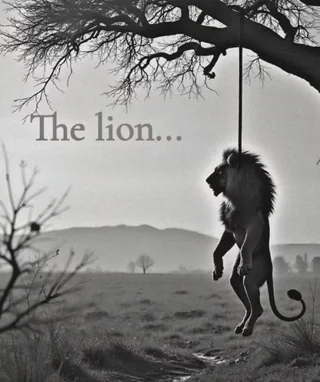 can anyone help me find the lion meme? specifically a meme of a hanged lion  with captions the lion...... you can send some of you like, very much  appreciated if ya'll helped ;) :