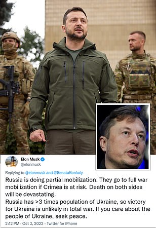 Elon Musk gets into Twitter spat with Ukrainian President Zelensky over war with Russia