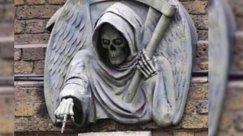 Pointing Grim Reaper Statue | Know Your Meme