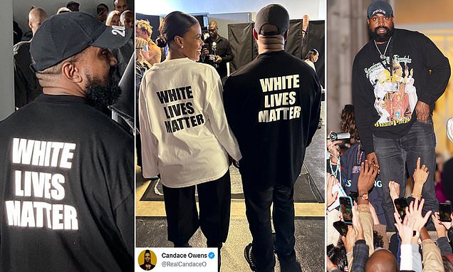Kanye West shocks while wearing 'White Lives Matter' T-shirt at surprise Yeezy fashion