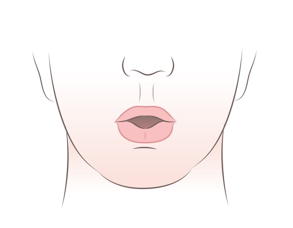 lips pursed together showing the O shape needed when going down on a girl and sucking her clit