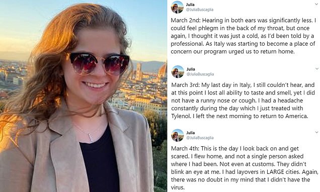 American woman, 20, who contracted Covid-19 in Italy says the virus made her go DEAF