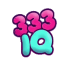 a cartoon drawing of the number 333 and iq