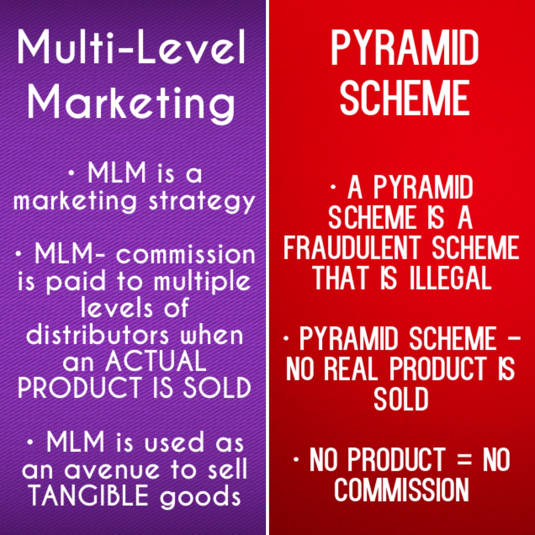 Multi-Level Marketing versus Pyramid Scheme | Network marketing ...