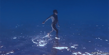 walking upside down | Walk on water, Funny gif, Underwater