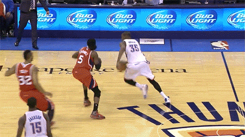 GIF: Thunder SF Durant scores buzzer beater over double team | theScore.com