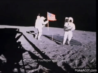 Flag Waving On The Moon ......... APOLLO 17 NASA on Make a GIF