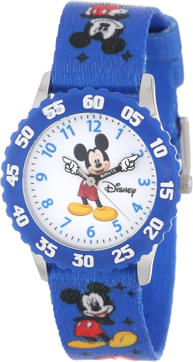 Disney Kids' W000232 Mickey Mouse Stainless Steel Time Teacher Watch with  Moving Hands: Amazon.ca: Watches