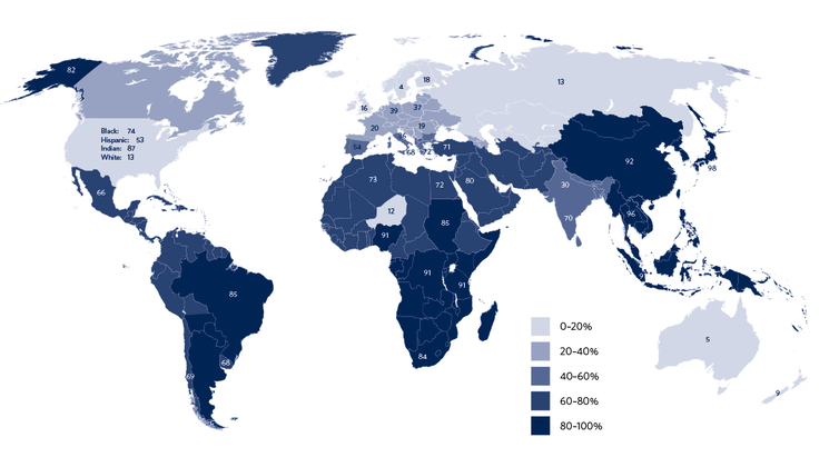 Map Monday, lactose intolerance around the world