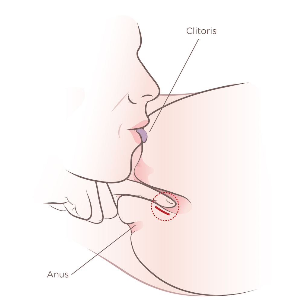 sucking her clit and fingering her vaginally with finger massaging the posterior wall of her vagina