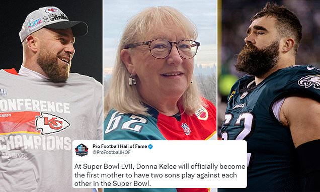 Donna Kelce becomes the first mother to have two sons play against each other at the Super