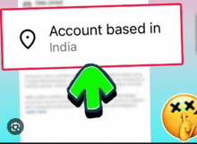 a green arrow pointing up with the words account based in india below it