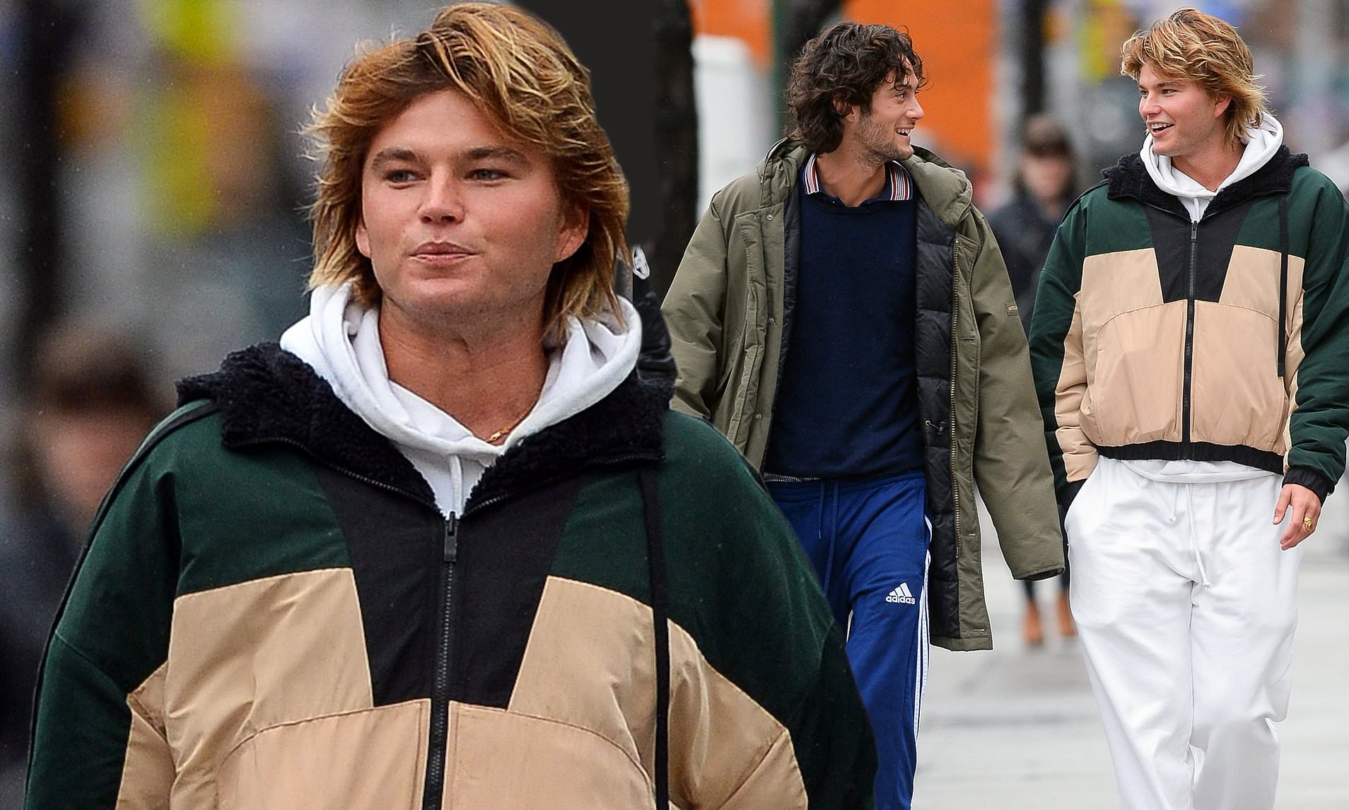 Jordan Barrett braves the chilly weather in a multi-coloured jacket in New  York | Daily Mail Online