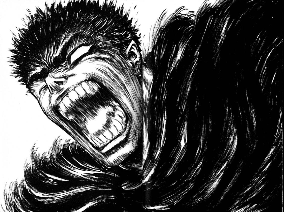 Why are Guts' angry face always drawn in the most artistic way? : r/Berserk