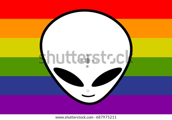 Grey Alien Lgbt Gay Flag Stock Illustration 687975211