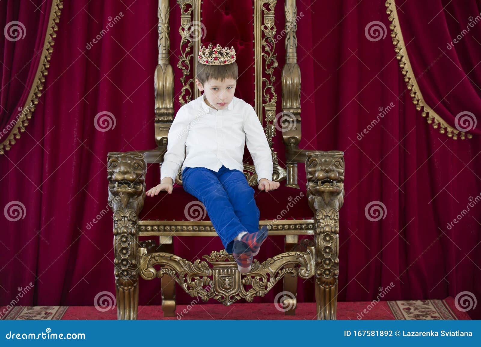 Little king on the throne stock photo. Image of carnival - 167581892