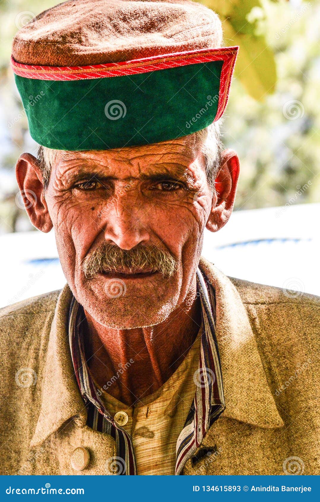 Old Himachali man portrait editorial stock photo. Image of male - 134615893