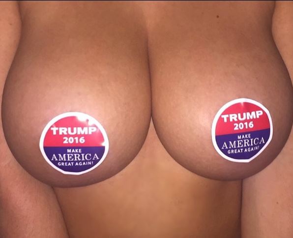 Women show their support for Donald Trump… by posing topless and in  barely-there bikinis