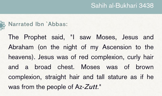 Hadith Talking About How Prophet Moses/Musa (AS) Looked Like the People of  Al-Zutt. Al-Zutt Likely Referred to the People in the Indus Valley Region.  The Hadith Implies That They Were Known For