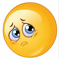 a cartoon smiley face with a sad look on its face