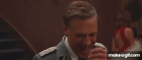 Inglourious Basterds - Hans Landa laughing on Make a GIF