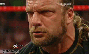 Image result for triple h angry gif