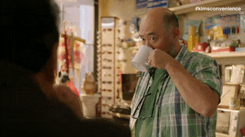 hot tea coffee GIF by Kim's Convenience