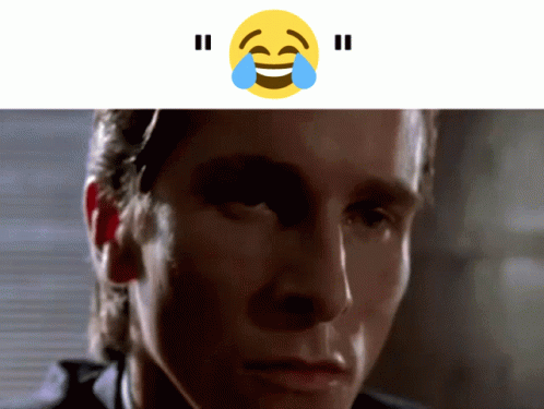 a smiley face with tears coming out of it is next to a man