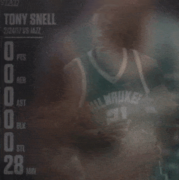 a basketball player named tony snell is wearing a green and white milwaukee jersey