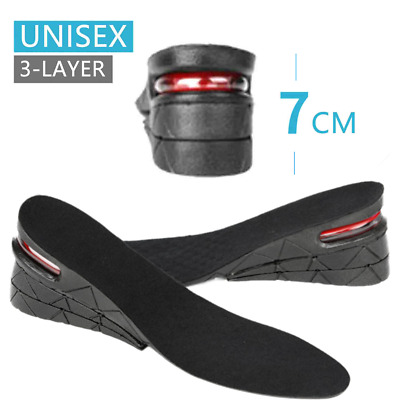 3-Layer Height Increase Elevator Shoes Insoles, Heel Lifts 7cm For Men &  Women | eBay