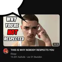 a video titled why you 're not respected shows a man with a tattoo on his hand