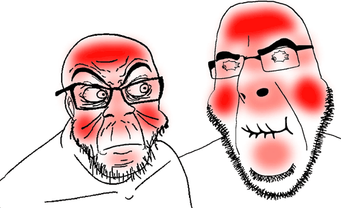Soyjak Wojak Meme - Soyjak Wojak Holding in laugh - Discover & Share GIFs