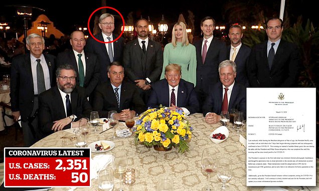 Trump says he WILL be tested for coronavirus as a THIRD person at Mar-a-Lago tests