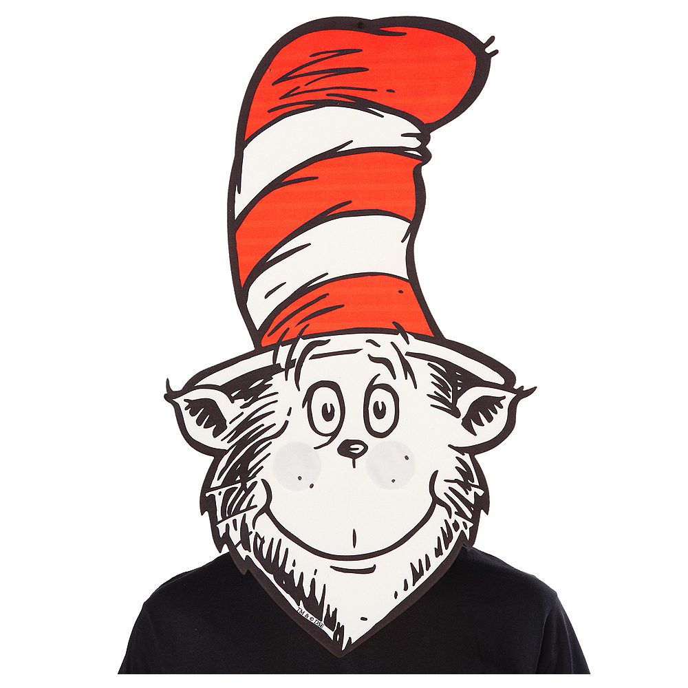 Oversized Cat in the Hat Mask 11 3/4in x 20 1/2in - Dr. Seuss | Party City