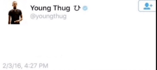 a screenshot of a young thug tweet