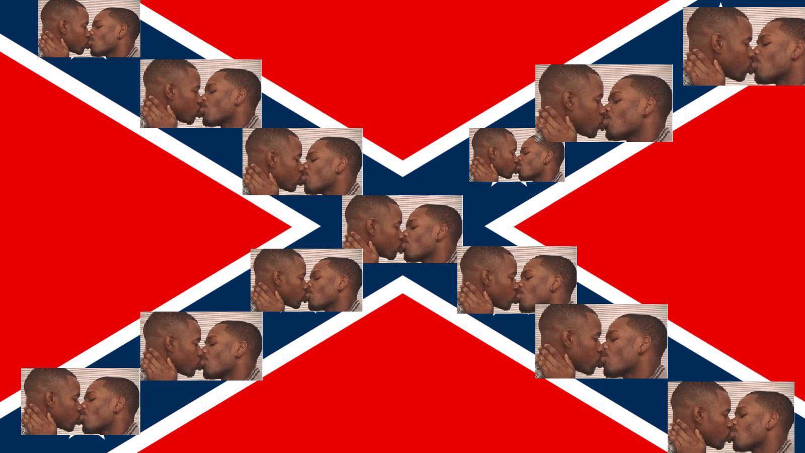 The confederate flag but its 2 black men kissing instead of stars :  r/vexillologycirclejerk