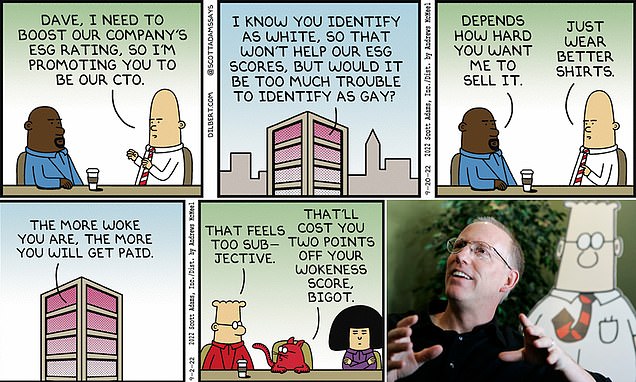 Gilbert comic strip is canned by 77 newspapers after artist Scott Adams included anti-woke