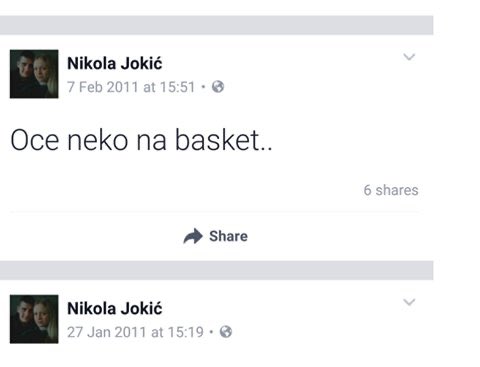 VUJ on X: Nikola Jokic Facebook status in 2011....”anybody wanna go play  basketball?” https://t.co/UrTfeELlKD / X