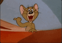 jerry from tom and jerry is smiling and pointing