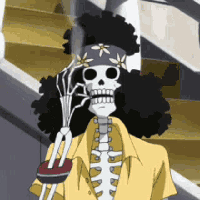 Brook Smoking GIF - Brook Smoking One Piece - Discover & Share GIFs