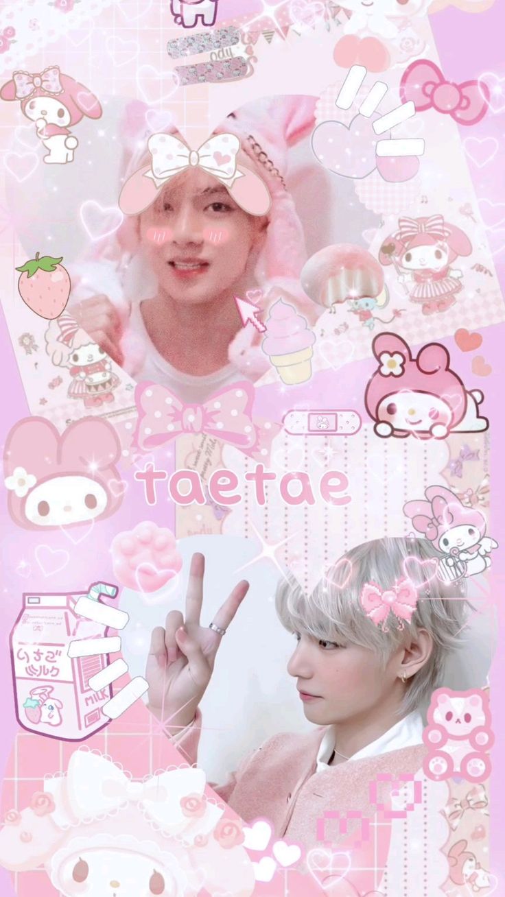 taehyung cute pink wallpaper