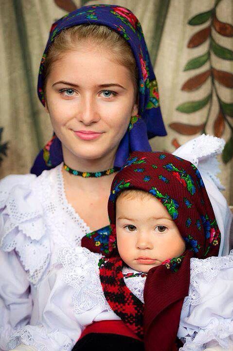 Proud Romanian mother and daughter in their traditional outfits |  Traditional outfits, Romanian women, Traditional ...