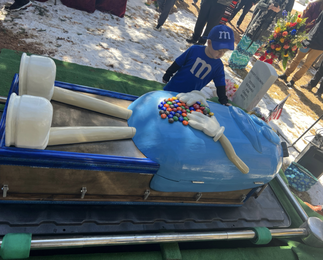 Family buries grandmother in an M&M's-themed casket