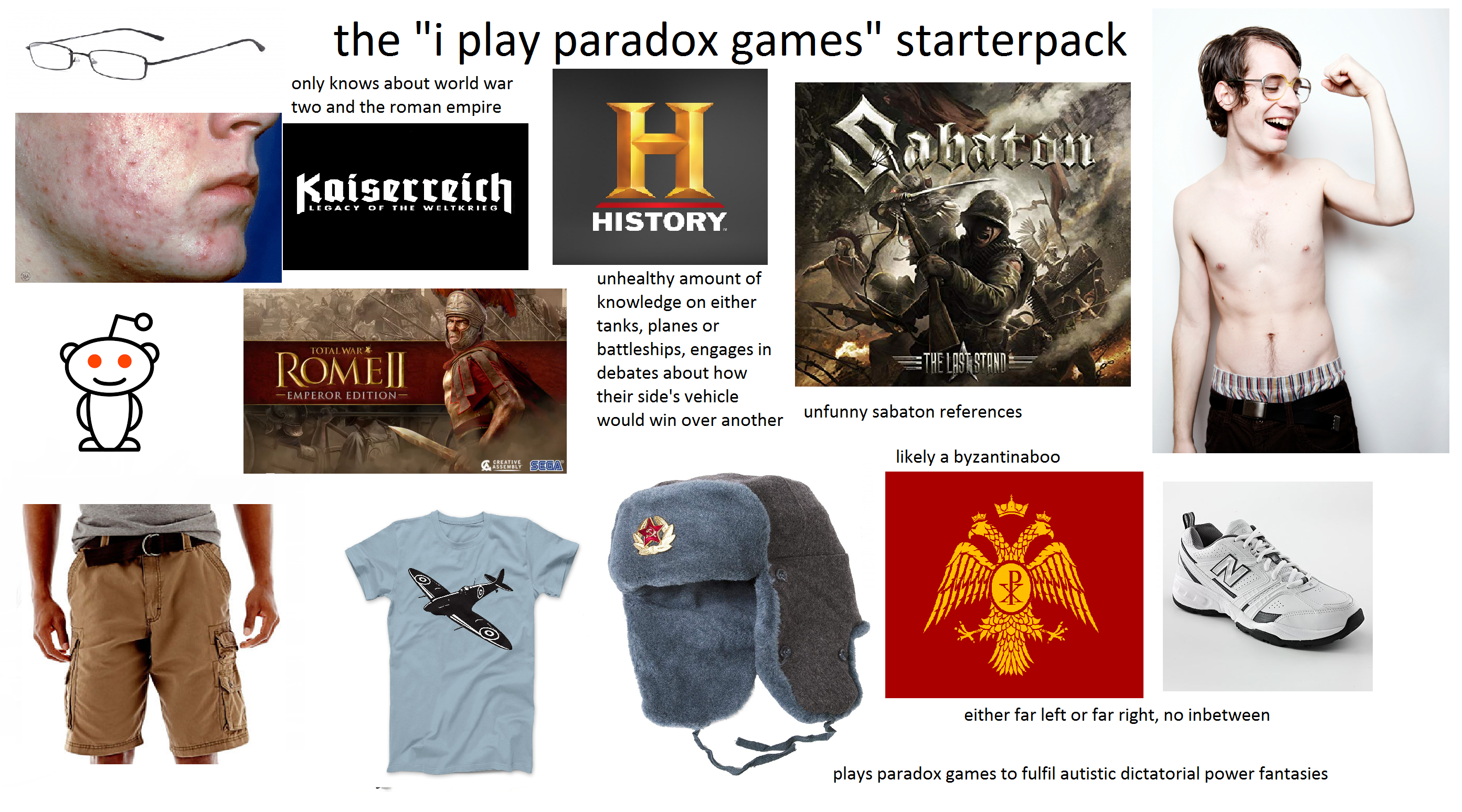 the "i play paradox games" starterpack: starterpacks