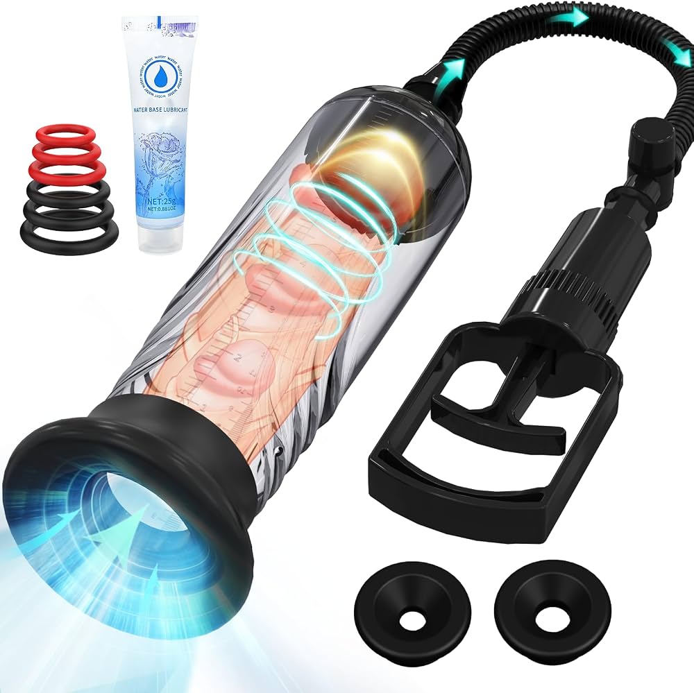Amazon.com: Penis Vacuum Pump, Manual Penis Enlarger Enlargement Extend Pump  Air Pressure Device, Adult Male Sex Toys for Men Stronger Bigger Erections  with 3pcs Suction Sleeves : Health & Household