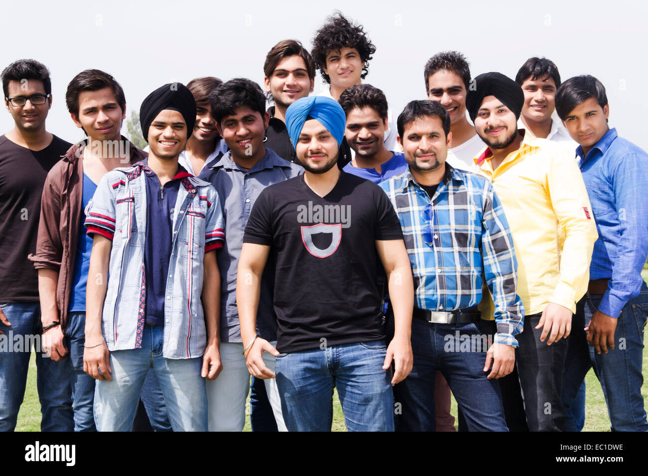 indian-boys-group-crowds-park-EC1DWE.jpg