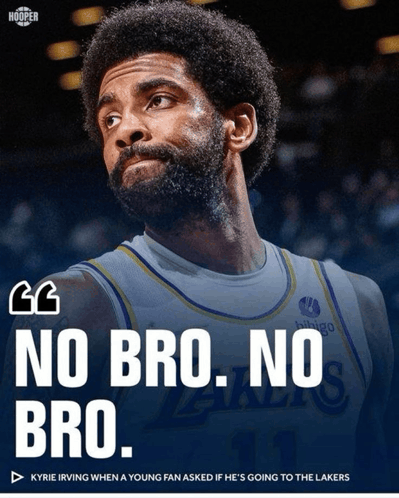 a basketball player says  no bro no bro 