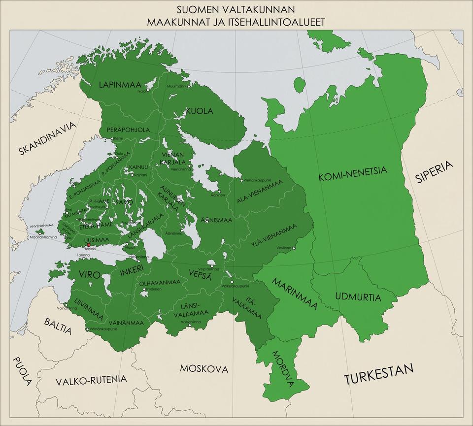 The Alternate Historian on Twitter: Map of even greater Finland by swoor  #MapMonday Via: https://t.co/ALYbUwuc4n… 