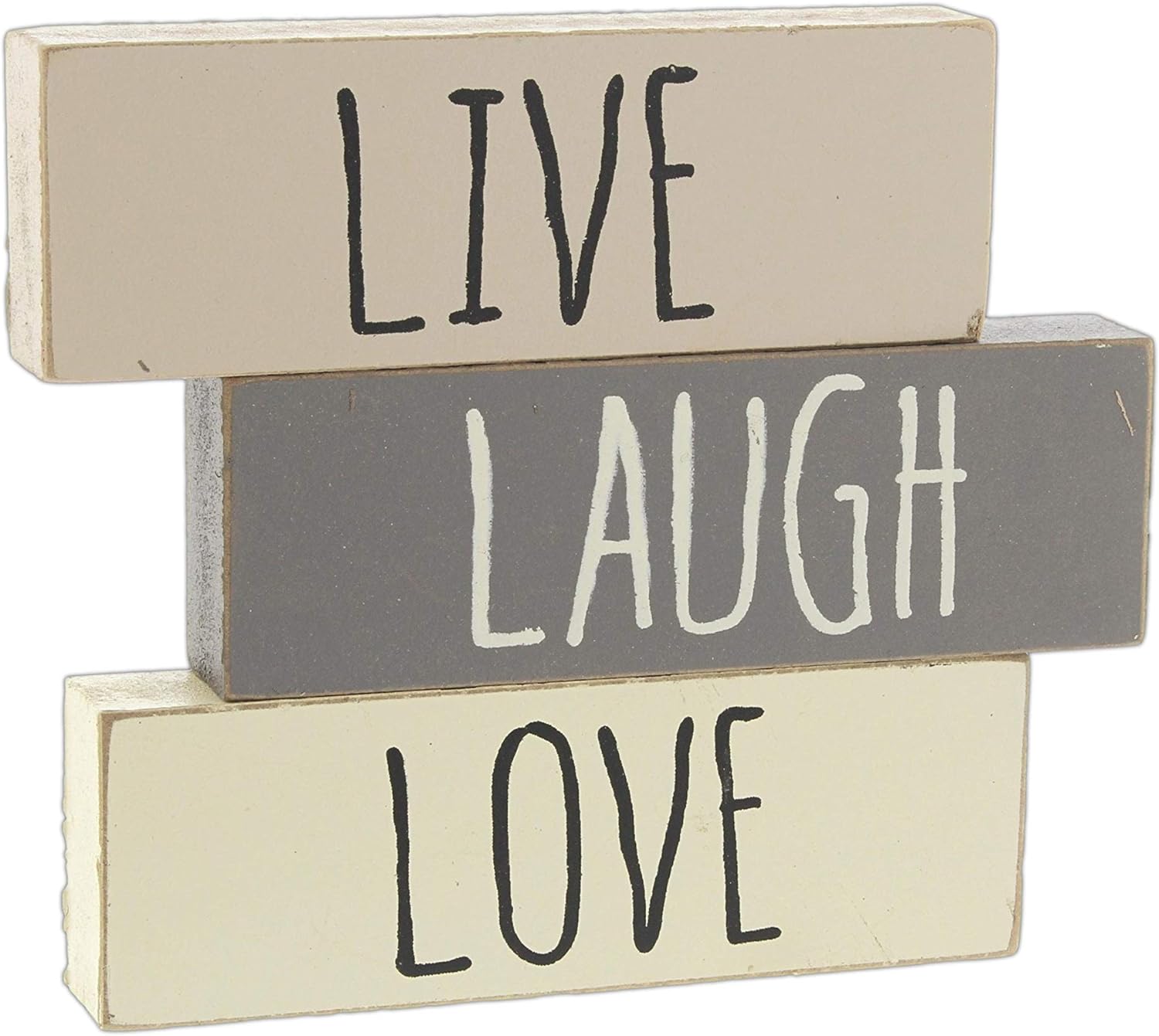 Hearthside 'Live Laugh Love' Set of 3 Inspirational Wood Block Signs :  Amazon.ca: Home
