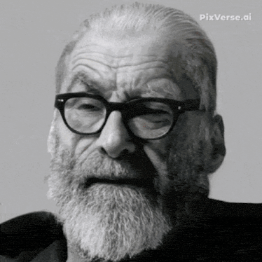 a man with glasses and a beard has pixverse.ai written on the bottom